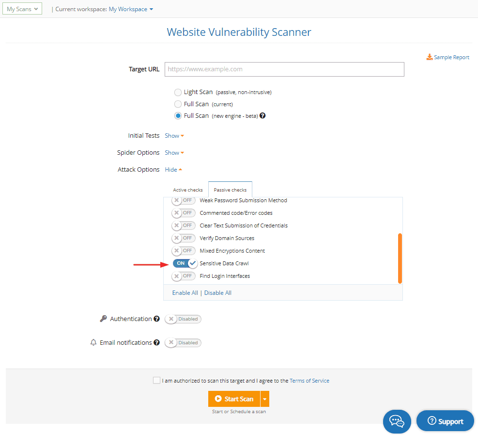 website scanner detection module